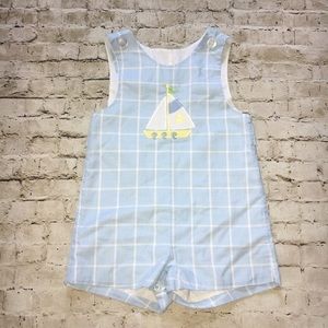 Fast Friends Baby Boy Plaid 3 Month Romper